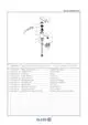 Illustration eines Kludi Waschtisch-Einhandmischers mit einzelnen Teilelementen wie Hebel, Keramikeinheit, Pop-up-Abfall und Montageschrauben in einem schematischen Diagramm.